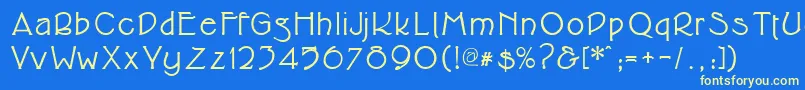 Cupolabold Font – Yellow Fonts on Blue Background