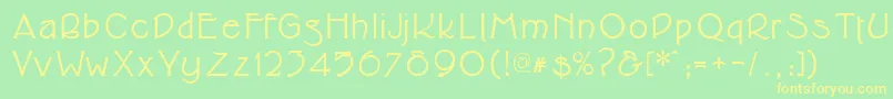 Cupolabold Font – Yellow Fonts on Green Background