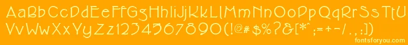 フォントCupolabold – オレンジの背景に黄色の文字