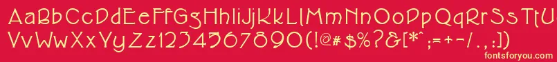Cupolabold-fontti – keltaiset fontit punaisella taustalla