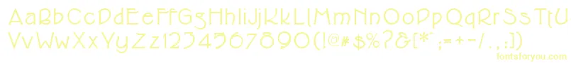 Cupolabold-Schriftart – Gelbe Schriften auf weißem Hintergrund