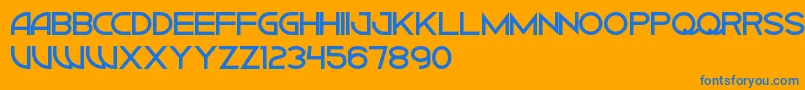 CiudadNuevaCapsBold Font – Blue Fonts on Orange Background