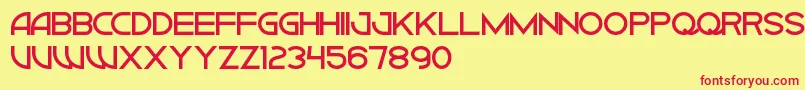 CiudadNuevaCapsBold Font – Red Fonts on Yellow Background