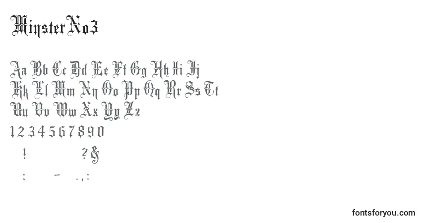 Шрифт MinsterNo3 – алфавит, цифры, специальные символы