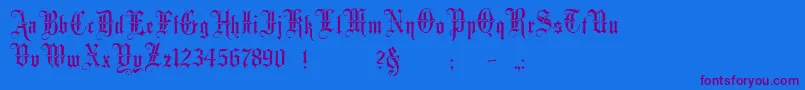 MinsterNo3 Font – Purple Fonts on Blue Background