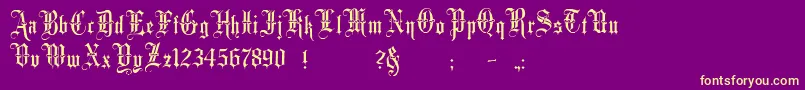 MinsterNo3 Font – Yellow Fonts on Purple Background