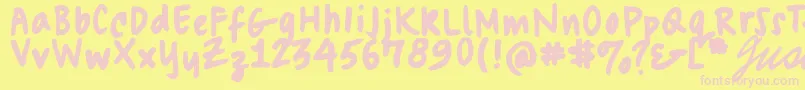 Swagmasta-fontti – vaaleanpunaiset fontit keltaisella taustalla