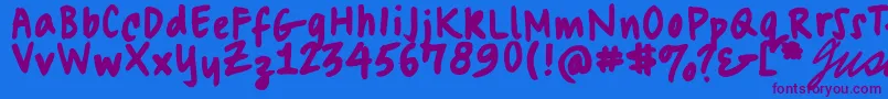 Swagmasta Font – Purple Fonts on Blue Background