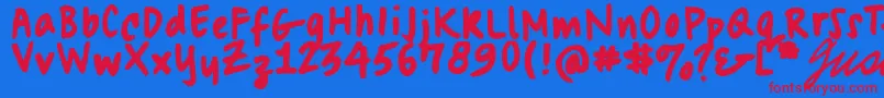 Swagmasta Font – Red Fonts on Blue Background