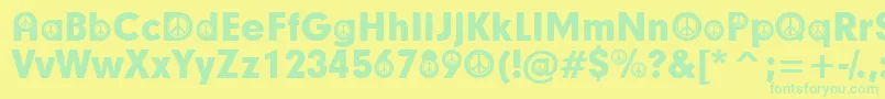HippyParticipants Font – Green Fonts on Yellow Background
