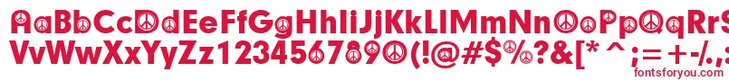 HippyParticipants-fontti – punaiset fontit valkoisella taustalla
