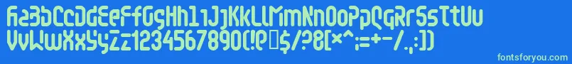 Retaliator Font – Green Fonts on Blue Background