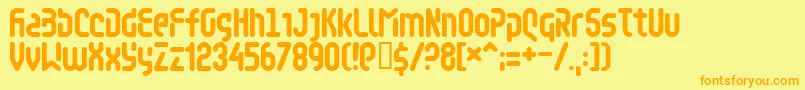 Retaliator Font – Orange Fonts on Yellow Background