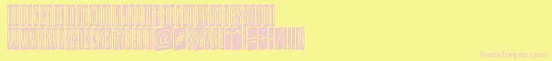 フォントAEmpirialcmup – ピンクのフォント、黄色の背景