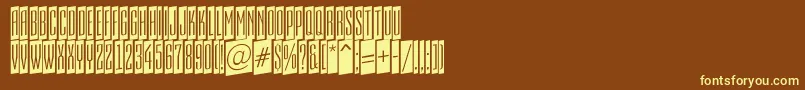 Шрифт AEmpirialcmup – жёлтые шрифты на коричневом фоне