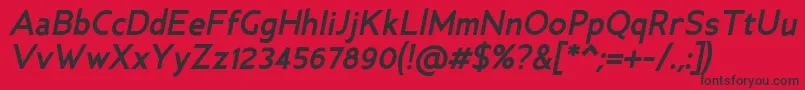 AncillaryBolditalic Font – Black Fonts on Red Background