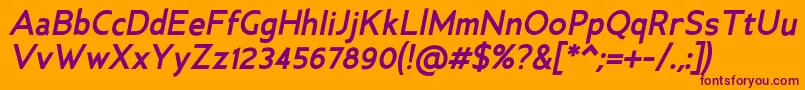 AncillaryBolditalic Font – Purple Fonts on Orange Background