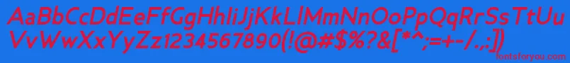 AncillaryBolditalic Font – Red Fonts on Blue Background