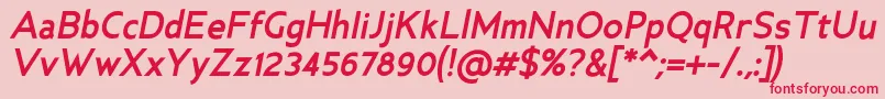 AncillaryBolditalic Font – Red Fonts on Pink Background