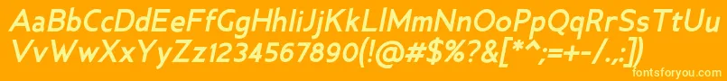 AncillaryBolditalic Font – Yellow Fonts on Orange Background
