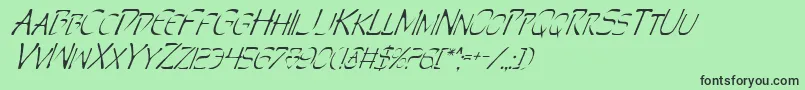 PerditionItalic Font – Black Fonts on Green Background