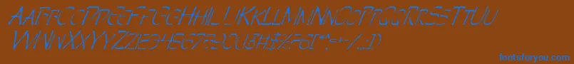 PerditionItalic Font – Blue Fonts on Brown Background