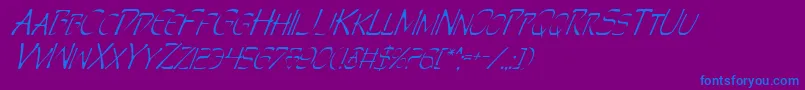 PerditionItalic Font – Blue Fonts on Purple Background