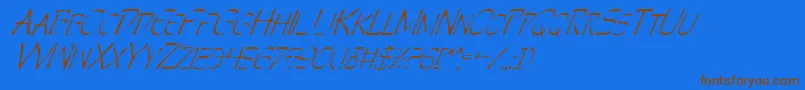 PerditionItalic Font – Brown Fonts on Blue Background