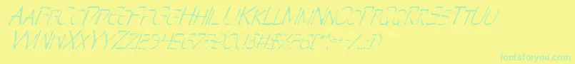フォントPerditionItalic – 黄色い背景に緑の文字