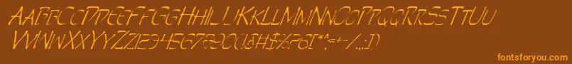 PerditionItalic Font – Orange Fonts on Brown Background