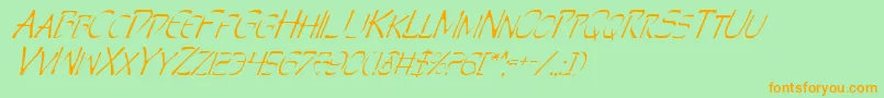 Czcionka PerditionItalic – pomarańczowe czcionki na zielonym tle