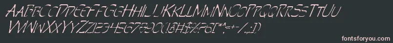 フォントPerditionItalic – 黒い背景にピンクのフォント