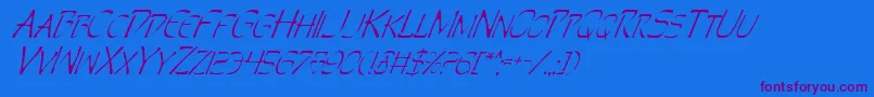 PerditionItalic Font – Purple Fonts on Blue Background