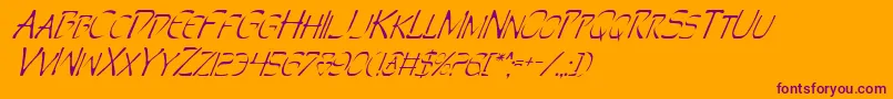 PerditionItalic Font – Purple Fonts on Orange Background