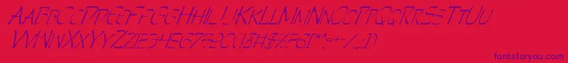 フォントPerditionItalic – 赤い背景に紫のフォント