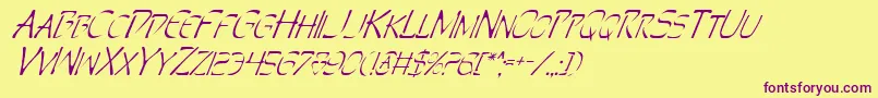 PerditionItalic Font – Purple Fonts on Yellow Background