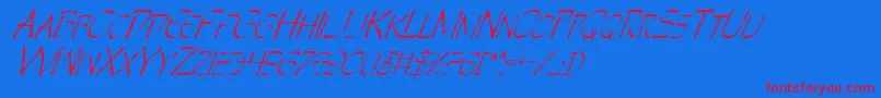 PerditionItalic Font – Red Fonts on Blue Background