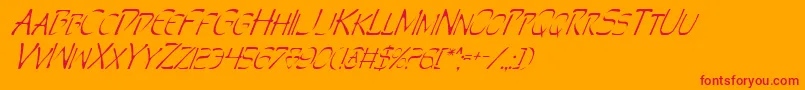 PerditionItalic Font – Red Fonts on Orange Background