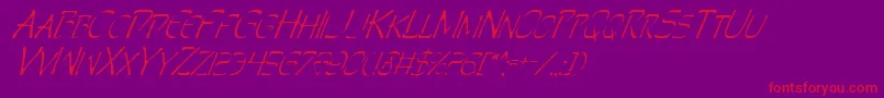 PerditionItalic Font – Red Fonts on Purple Background