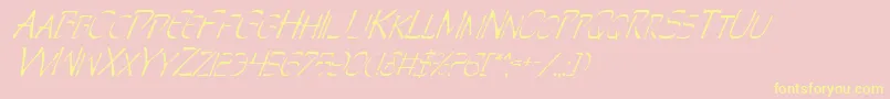 PerditionItalic Font – Yellow Fonts on Pink Background
