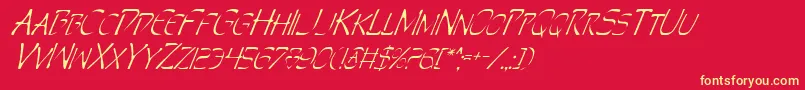 PerditionItalic Font – Yellow Fonts on Red Background