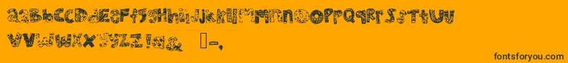 Mhvsunkisseddolphin-Schriftart – Schwarze Schriften auf orangefarbenem Hintergrund