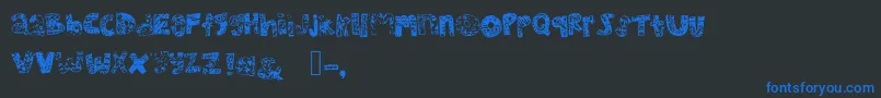 Mhvsunkisseddolphin Font – Blue Fonts on Black Background