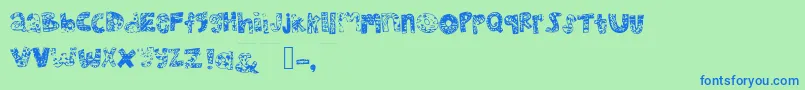 Mhvsunkisseddolphin Font – Blue Fonts on Green Background