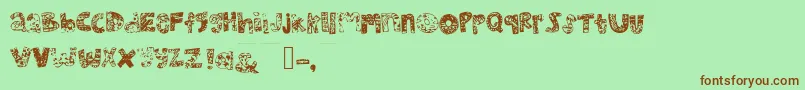 Mhvsunkisseddolphin Font – Brown Fonts on Green Background