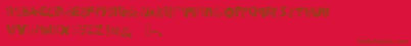 Czcionka Mhvsunkisseddolphin – brązowe czcionki na czerwonym tle