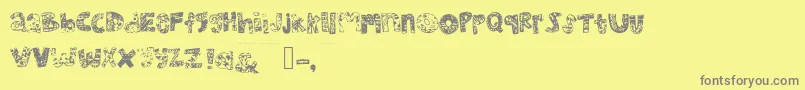 Mhvsunkisseddolphin Font – Gray Fonts on Yellow Background
