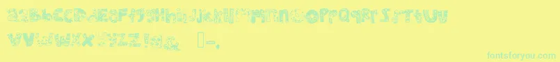 Mhvsunkisseddolphin Font – Green Fonts on Yellow Background