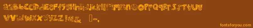 Mhvsunkisseddolphin Font – Orange Fonts on Brown Background