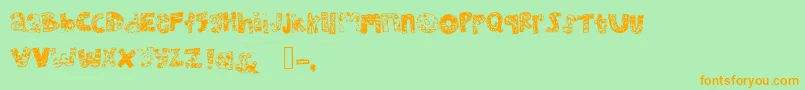 Mhvsunkisseddolphin Font – Orange Fonts on Green Background
